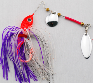 SB37 spinner bait, skirted jig with a willow blade