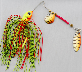 SB43 spinner bait, skirted jig with a willow blade
