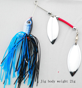 SB20 spinner bait, skirted jig with a willow blade